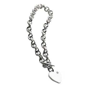 Silver heart charm bracelet